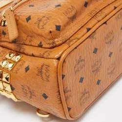 MCM Tan Visetos Coated Canvas and Leather Mini Studded Stark-Bebe Boo Backpack