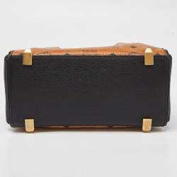MCM Cognac/Black Visetos Coated Canvas and Leather Corina Tote