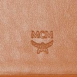 MCM Cognac/Black Visetos Coated Canvas and Leather Flap Trifold Wallet