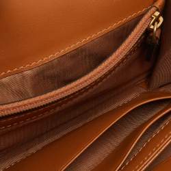 MCM Cognac/Black Visetos Coated Canvas and Leather Flap Trifold Wallet