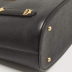 MCM Black Leather Studded Bucket Tote