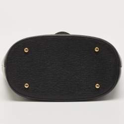 MCM Black Leather Studded Bucket Tote