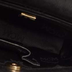 MCM Black Leather Studded Bucket Tote