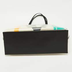 Pre Owned MCM Transparent/Black PVC and Leather Glitch Logo Shopper Tote