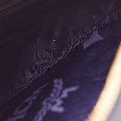 MCM Navy Blue/White Visetos Coated Canvas and Leather Tambourine Round Bag