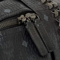 MCM Black Visetos Coated Canvas Large Stark Backpack