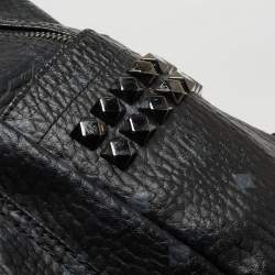MCM Black Visetos Coated Canvas Large Stark Backpack