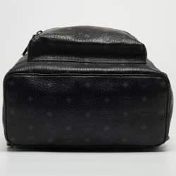 MCM Black Visetos Coated Canvas Large Stark Backpack