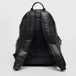 MCM Black Visetos Coated Canvas Large Stark Backpack