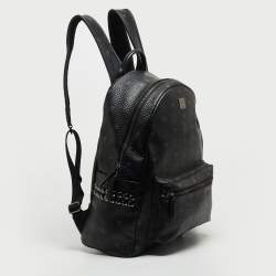 MCM Black Visetos Coated Canvas Large Stark Backpack