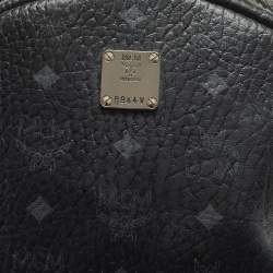MCM Black Visetos Coated Canvas Large Stark Backpack