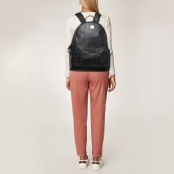 MCM Black Visetos Coated Canvas Large Stark Backpack