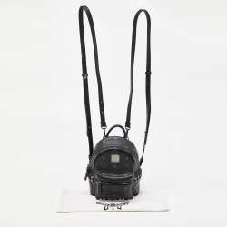 MCM Black Visetos Coated Canvas and Leather X-Mini Stark Bebe Boo Backpack