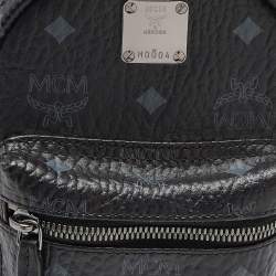 MCM Black Visetos Coated Canvas and Leather X-Mini Stark Bebe Boo Backpack