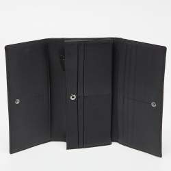 MCM Black Visetos Coated Canvas Embellished Continental Wallet