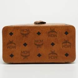 MCM Cognac Visetos Coated Canvas Rockstar Vanity Case