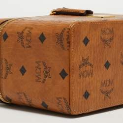 MCM Cognac Visetos Coated Canvas Rockstar Vanity Case