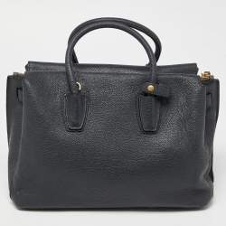 Pre Owned MCM Dark Grey Leather Medium Milla Tote
