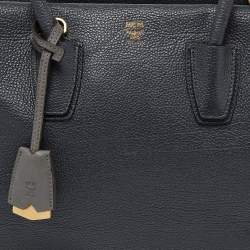 Pre Owned MCM Dark Grey Leather Medium Milla Tote