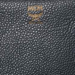 Pre Owned MCM Dark Grey Leather Medium Milla Tote