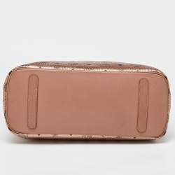 MCM Metallic Rose Gold Visetos Coated Canvas and Leather Shopper Tote