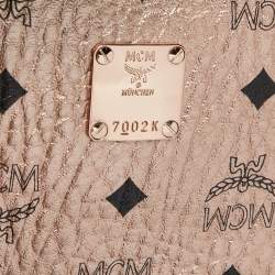 MCM Metallic Rose Gold Visetos Coated Canvas and Leather Shopper Tote