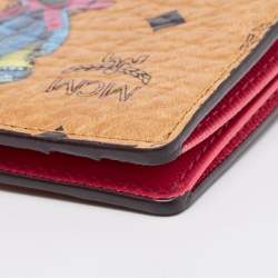 MCM Cognac Visetos Coated Canvas Bunny Bifold Wallet