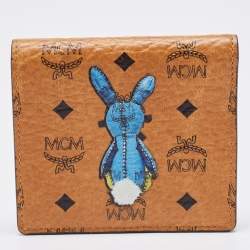 MCM Cognac Visetos Coated Canvas Bunny Bifold Wallet