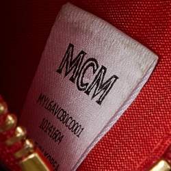 MCM Black/Cognac Visetos Coated Canvas Zip Around Wallet