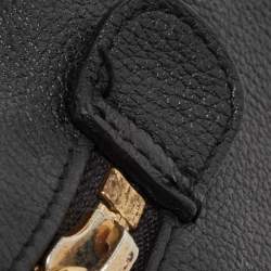 MCM Black Leather Vintage Studded Logo Motifs Boston Bag