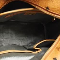 MCM Cognac Visetos Coated Canvas Small Studs Stark Backpack