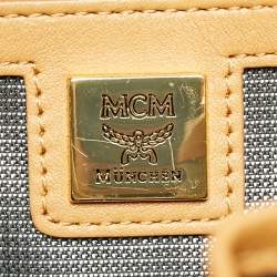 MCM Cognac Visetos Coated Canvas Small Studs Stark Backpack