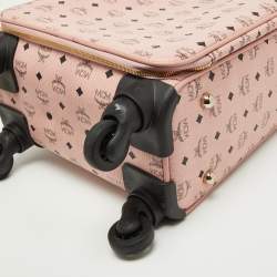 MCM Pink Visetos Coated Canvas Traveler Cabin Luggage 