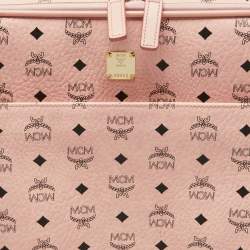 MCM Pink Visetos Coated Canvas Traveler Cabin Luggage 