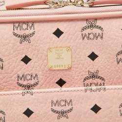 MCM Pink Visetos Coated Canvas Traveler Cabin Luggage 