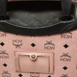 MCM Pink Visetos Coated Canvas Traveler Cabin Luggage 