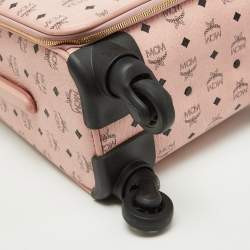 MCM Pink Visetos Coated Canvas Traveler Cabin Luggage 