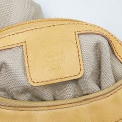 MCM Yellow Visetos Coated Canvas and Leather Hobo