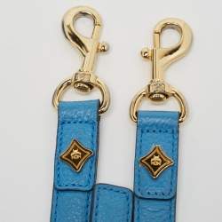 Pre Owned MCM Blue Leather Studded Flap Hobo