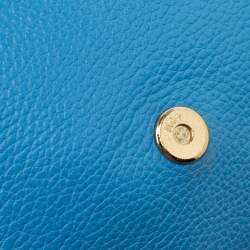 Pre Owned MCM Blue Leather Studded Flap Hobo