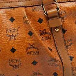 MCM Tan Visetos Coated Canvas and Leather Zipped Shoulder Bag