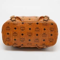 MCM Tan Visetos Coated Canvas and Leather Zipped Shoulder Bag