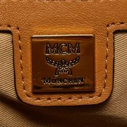 MCM Tan Visetos Coated Canvas and Leather Zipped Shoulder Bag