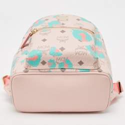 MCM Multicolor Leopard Print Visetos Coated Canvas and Leather Stark Backpack