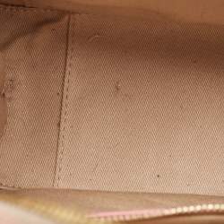 MCM Pink Visetos Coated Canvas and Leather Mini Half Moon Crossbody Bag
