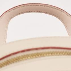 MCM Pink Visetos Coated Canvas and Leather Mini Half Moon Crossbody Bag