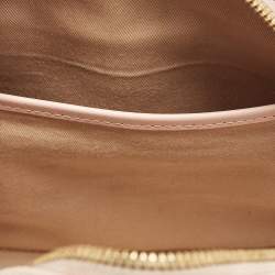 MCM Pink Visetos Coated Canvas and Leather Mini Half Moon Crossbody Bag