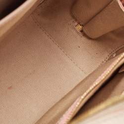 MCM Pink Visetos Coated Canvas and Leather Mini Half Moon Crossbody Bag