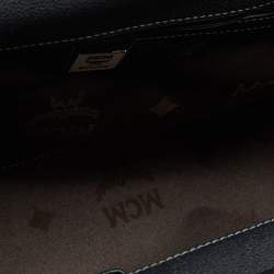 MCM Black Leather Studded Frame Bag