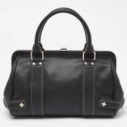 MCM Black Leather Studded Frame Bag